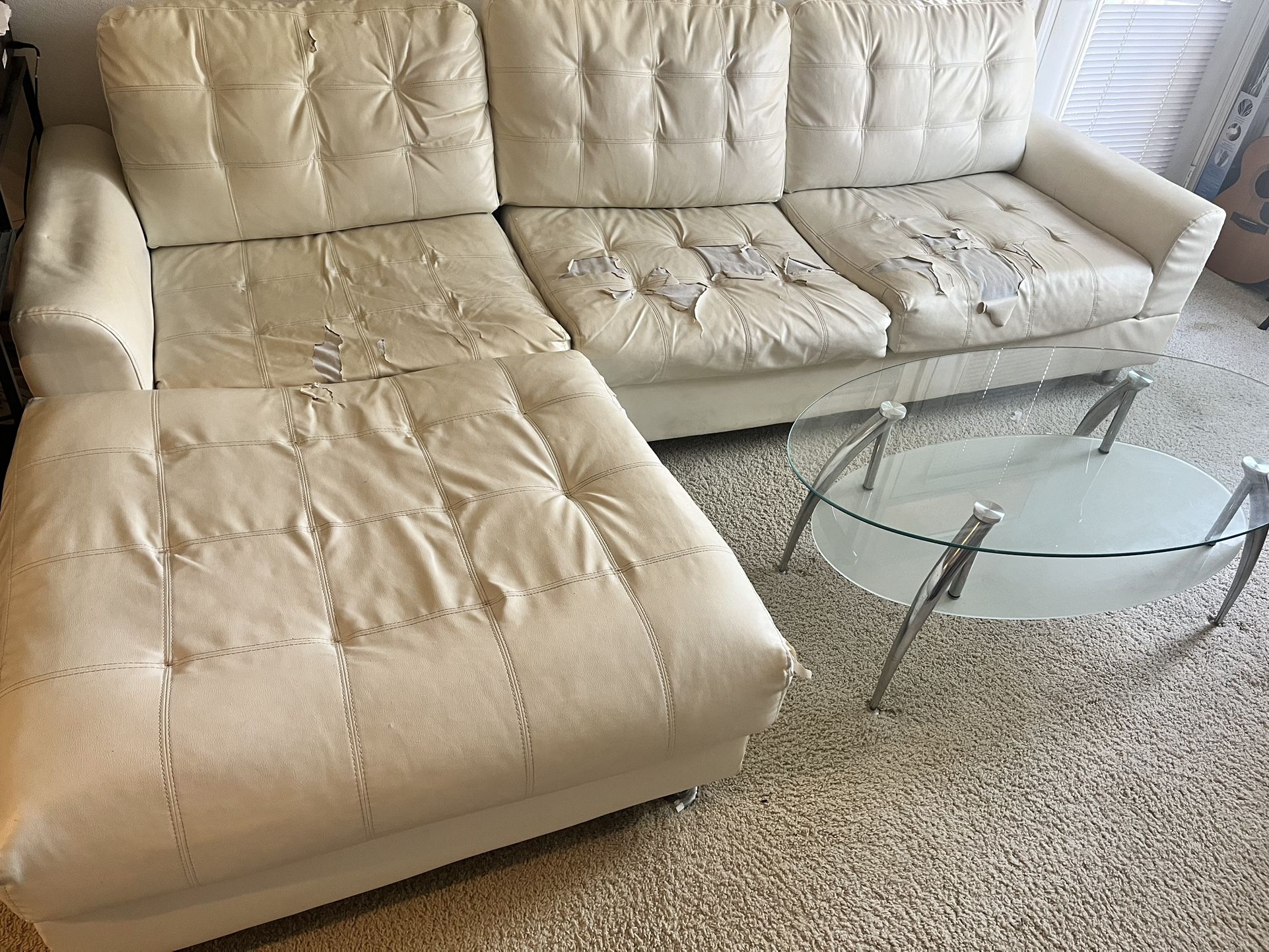 L-shape Sofa & Coffee/Tea Table for $70