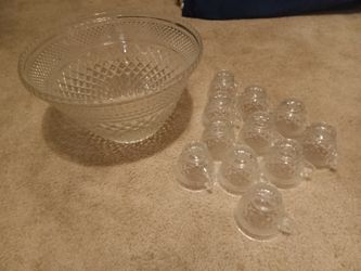 Clear Glass Punch Bowl