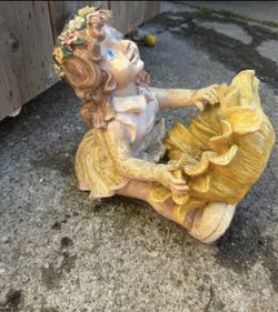 Magnesium Oxide Sitting Girl Garden Statue Wayfair