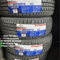 205/60R16 Atlander Set of Tires Installed and Balanced Set de Llantas Nuevas Instaladas y Balanceadas