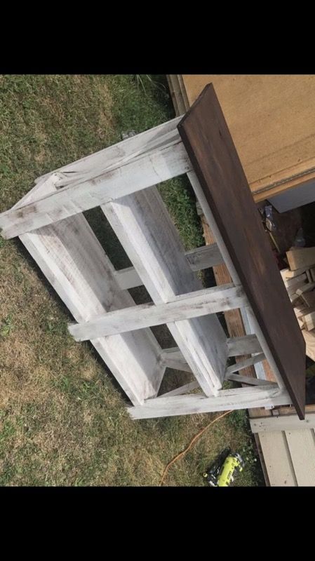Freshly built Farmhouse Style entry/console table.