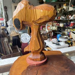 Vintage Chainsaw Snoopy Art Statue 