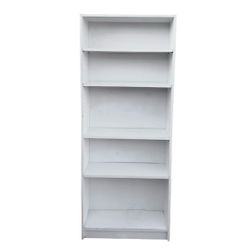 White 5-Shelf Bookcases