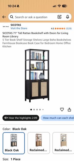 Tall black bookshelf