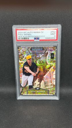 1/1 PAUL SKENES 2024 WILD CARD AUTO MANIA AMERICAN BASEBALL GOLD EAGLE PSA 9