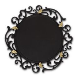 Metal Gold Leaf Chargers. Set Of 4.