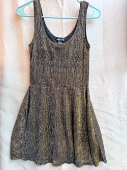 Wet Seal Metallic Gold Skater Dress