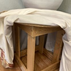 Rustic round table with glass top