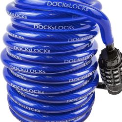 Weatherproof Security Coiled Cable Lock 10ft - Combination Lock