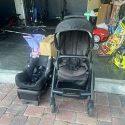  Used Nuna Stroller Travel System With Rain Cover 
