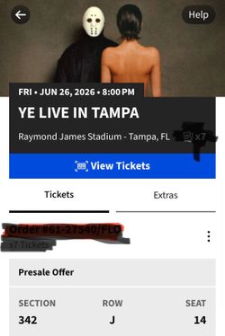 Kanye west ticket sec 342