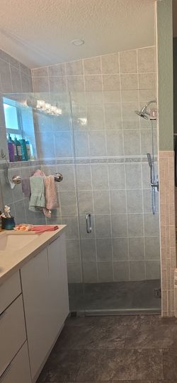 3/8" Frameless Shower Glass Door + Panel – 80" Tall