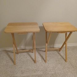 Tv Dinner Tray Table Set Of Two Wood