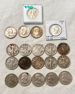 (20) pre 1964 silver Half Dollars
