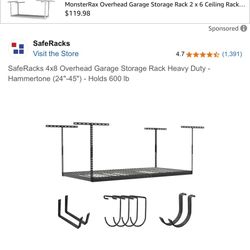 Overhead Garage Storage Rack 3’ X 8’ Ceiling Mount Brand New In Box