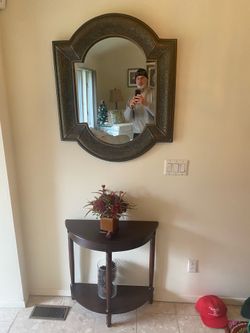 Side table and mirror