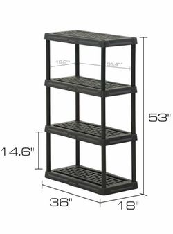 4 Tier Heavy Duty Plastic Shelves