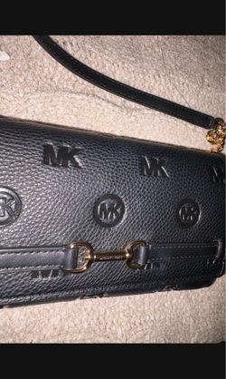 Michael Kors Black Leather Wristlet