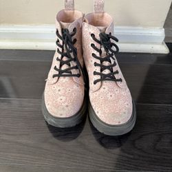 Pink Floral Boots size 3