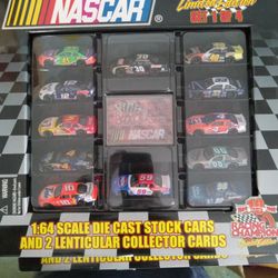 1:64 Scale Die Cast Stock Cars And 2 Linticular Collector Cards