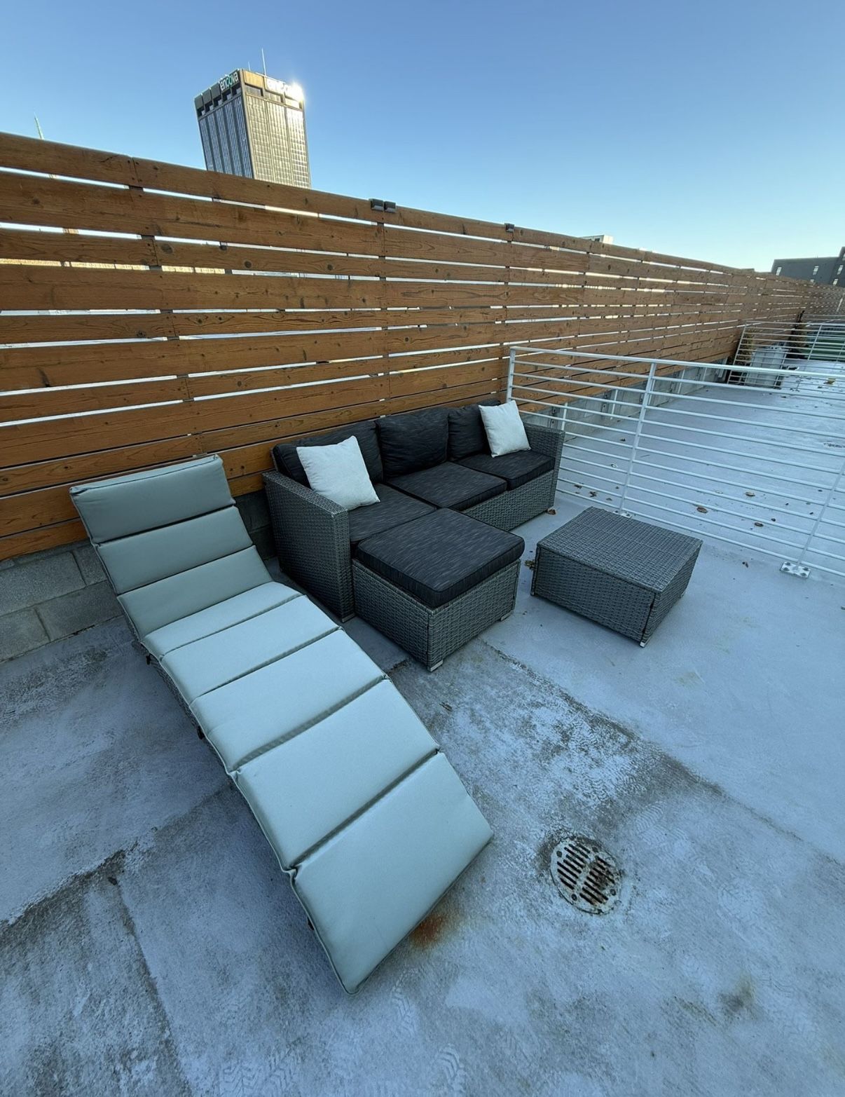 3 Seat Patio Set + Ottoman and Lounge Chair