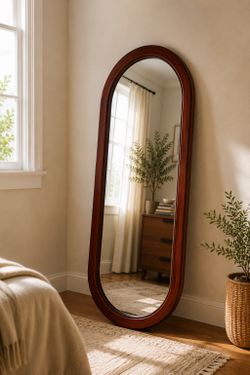 Vintage-Style Solid Wood Floor Mirror – 27” × 62”