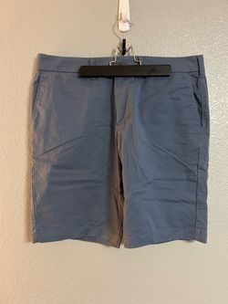 Men’s Express blue gray chino shorts slim a the knee 10” inseam size 34