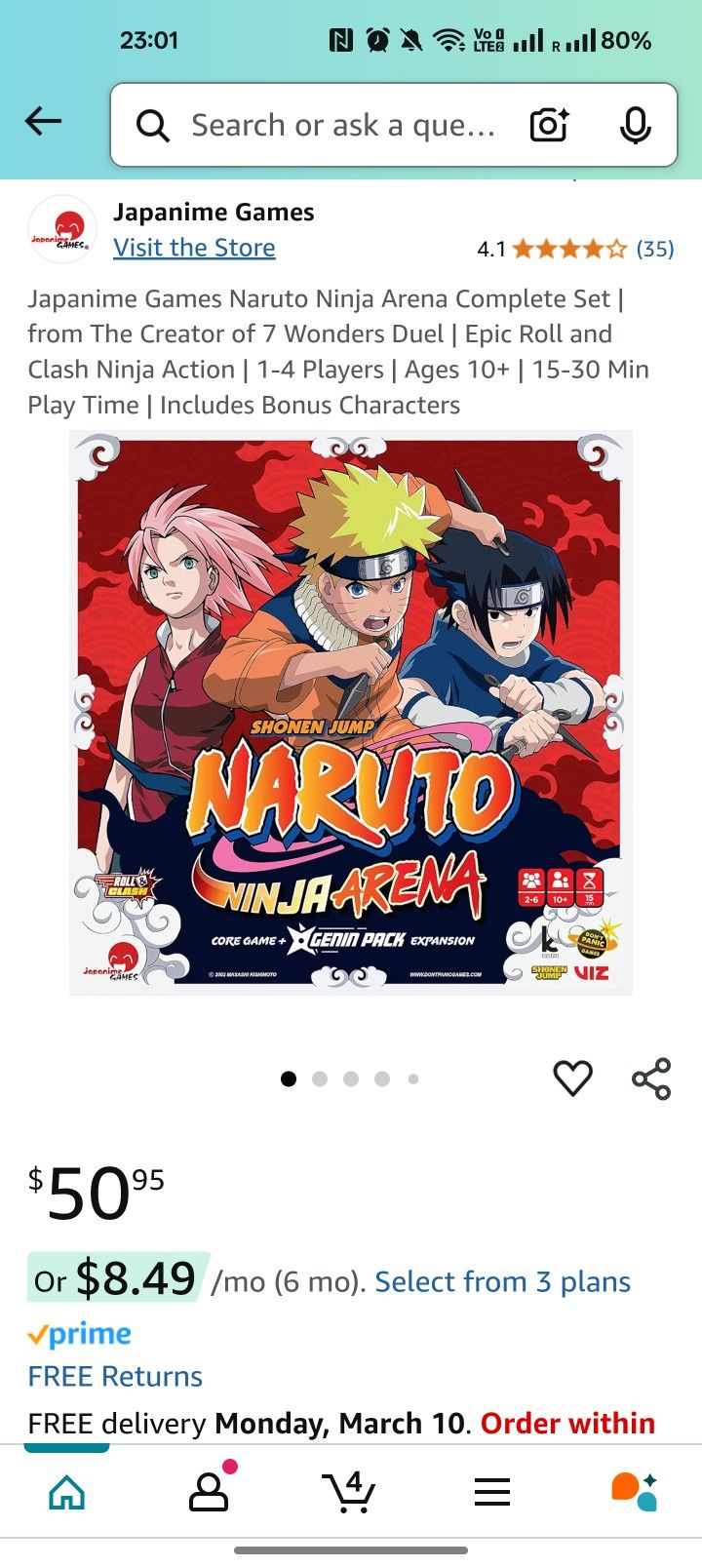 Unopened Naruto Ninja Arena Complete Set