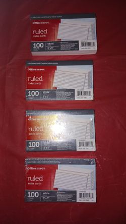 Ruled index cards $2 each