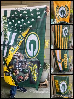 Used Green Bay Packers flags size 5’x3’