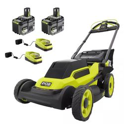 RYOBI ONE+ HP 18V Brushless 20 in. Cordless Battery Walk Behind Self-Propelled Lawn Mower w/ (2) 6.0 Ah Batteries and Chargers