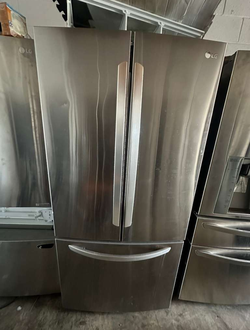LG French Door Fridge – Stainless, Bottom Freezer, Clean