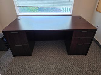Executive Office Desk with Dual Pedestal Drawers