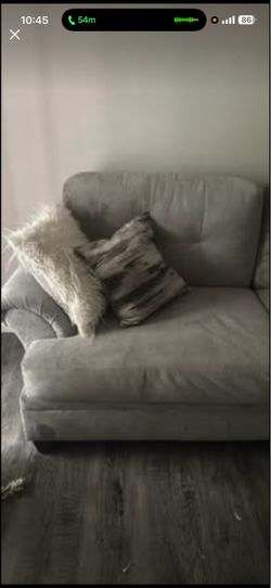 Gray Fabric Loveseat Sofa