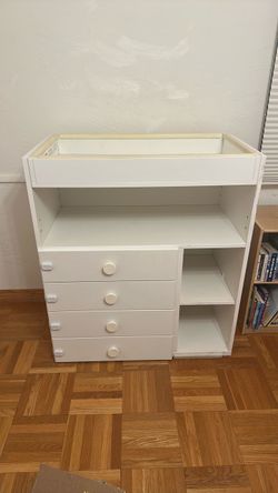 White Wooden Baby Changing Table Dresser