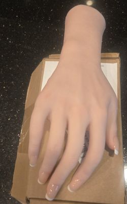 Silicone Mannequin Hand With Skeleton White Right Hand.