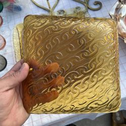 Amber Pressed Plate Set Of 6
