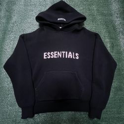 Essentials Black Knit Hoodie 