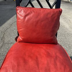 Storage Stored Maitland-Smith Red Leather Chair