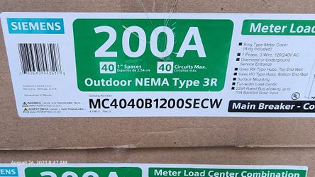 Electrical Panel. 200 Amp Main Panel. Wide Panel . 40 FULL Space. 