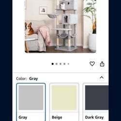 73.6in Tall Gray Cat Tree House 
