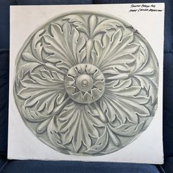 Johan Paul Bjurman (b.1947) Oil Painting “Home Ceiling Medallion”” unframed wall art on Masonite. 