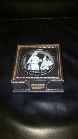 Faux Leather Photo Coaster Set