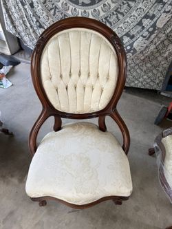 Vintage Victorian 19th Century Ballon Back Parlor Chair 