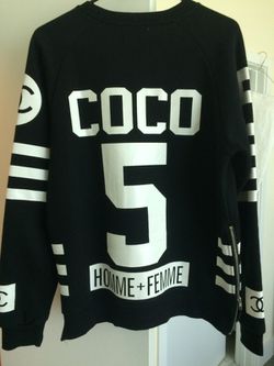 Rare: Homme Femme Side Zip Crewneck Sweater COCO No 5 Chanel Hockey  Sweatshirt Size M for Sale in Key Biscayne, FL - OfferUp