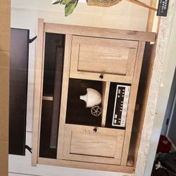 Media Console, TV Stand for TVs up to 60", Natural Oak Finish