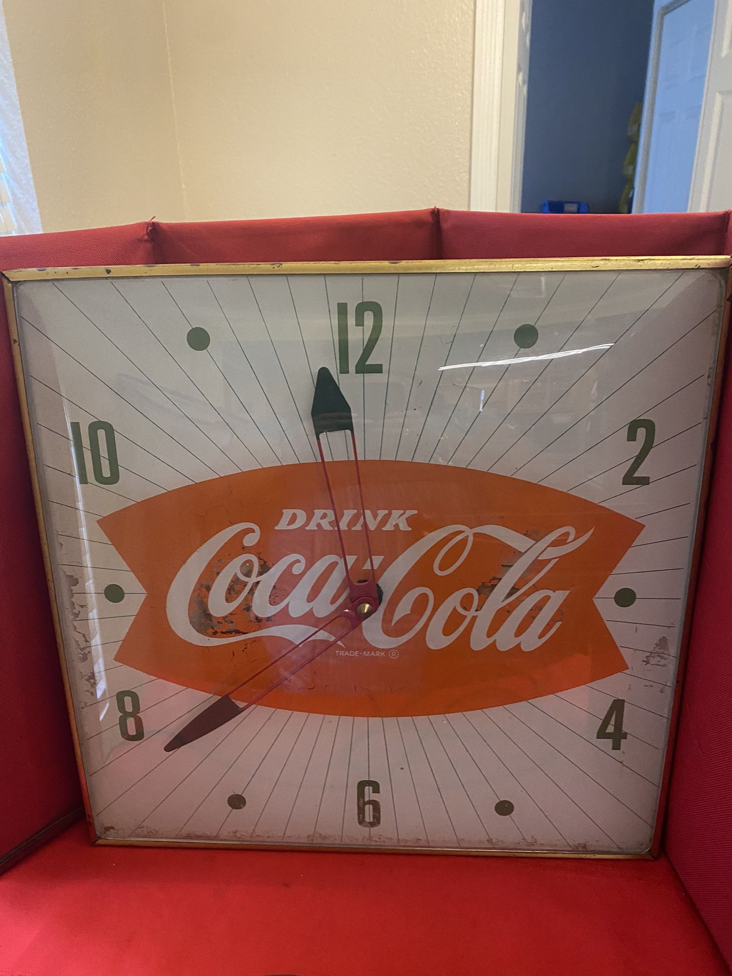 Antique 1960’s Coca Cola Electric Wall Hanging Clock