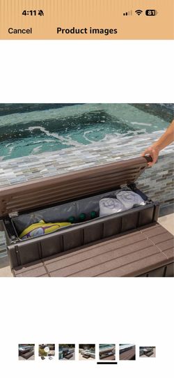 XtremepowerUS Universal 2 Slip-Resistant Spa & Hot Tub Step Outdoor Indoor Stool Pool Ladder Compartment Spa Step 36" Inches Long with Storage,   22 $