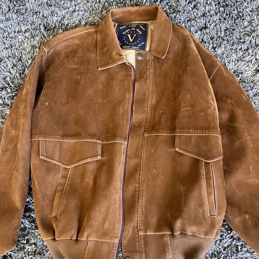Roma Alta Moda Italian Vintage Brown Suede Jacket Made In Italy