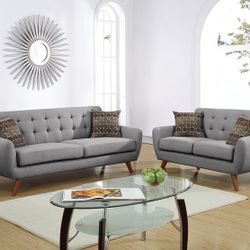 Gray Sofa And Love Seat Set 